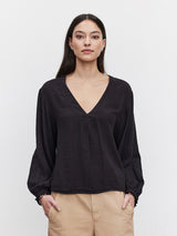 Naomi Cotton Gauze Top - Black-Velvet-Over the Rainbow