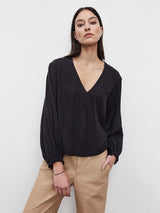 Naomi Cotton Gauze Top - Black-Velvet-Over the Rainbow