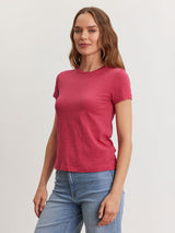 Sierra Short Sleeve Crew Tee - Magenta-Velvet-Over the Rainbow