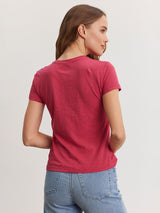 Sierra Short Sleeve Crew Tee - Magenta-Velvet-Over the Rainbow