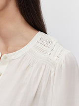 Holly Embroidered Lace Top - Cream-Velvet-Over the Rainbow