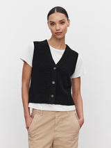 Lu Sweater Vest - Black-Velvet-Over the Rainbow