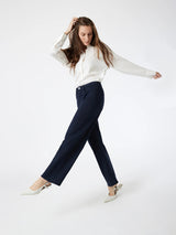 Alena Pant - Midnight Luxe Twill-Mavi-Over the Rainbow