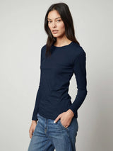 Zofina Long Sleeve Crew Tee - Midnight-Velvet-Over the Rainbow