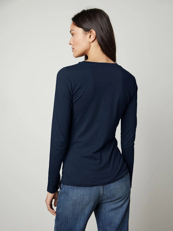 Zofina Long Sleeve Crew Tee - Midnight-Velvet-Over the Rainbow