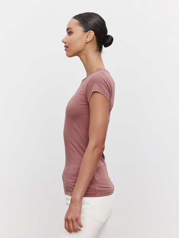 Jemma Crew Neck T-Shirt - Blush-Velvet-Over the Rainbow