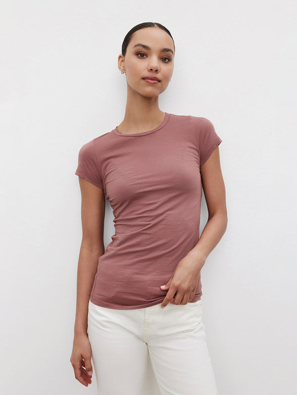 Jemma Crew Neck T-Shirt - Blush-Velvet-Over the Rainbow