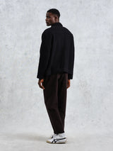 Iggy Jacket - Black Knitted Wool-Wax London-Over the Rainbow