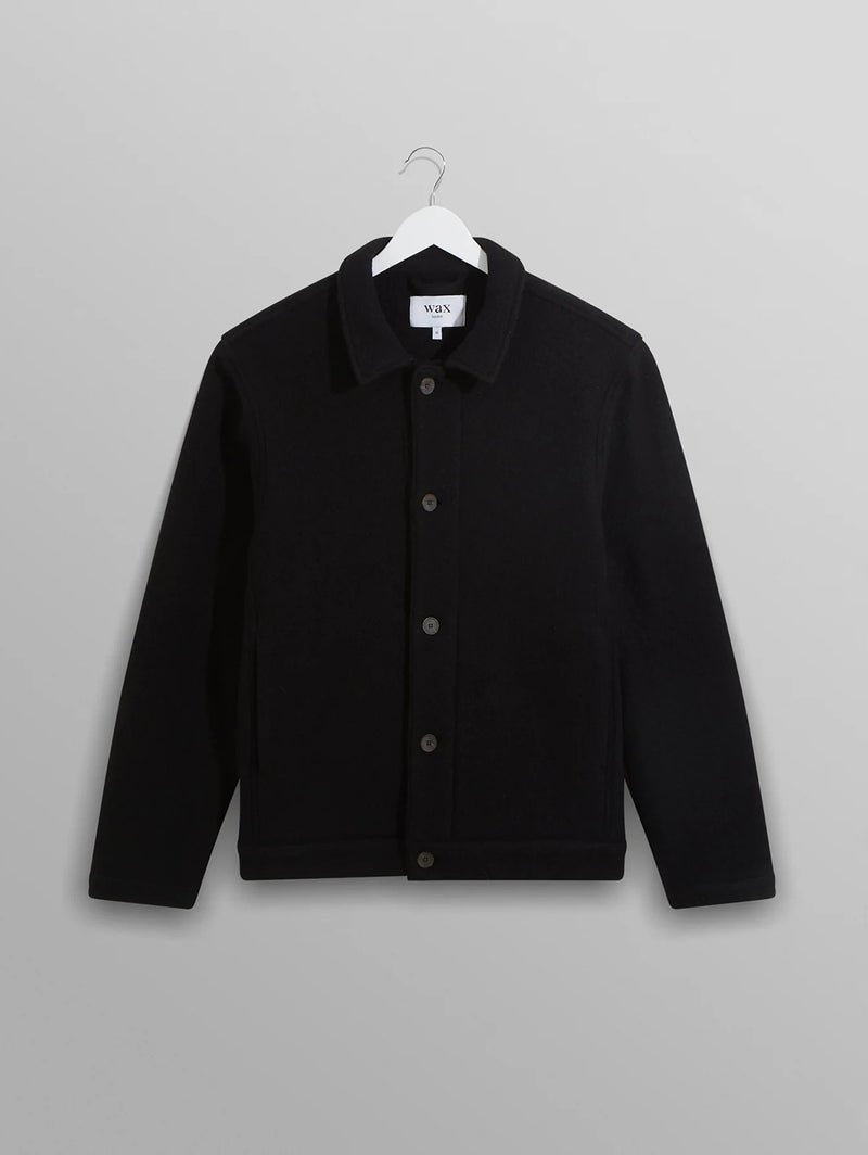 Iggy Jacket - Black Knitted Wool-Wax London-Over the Rainbow