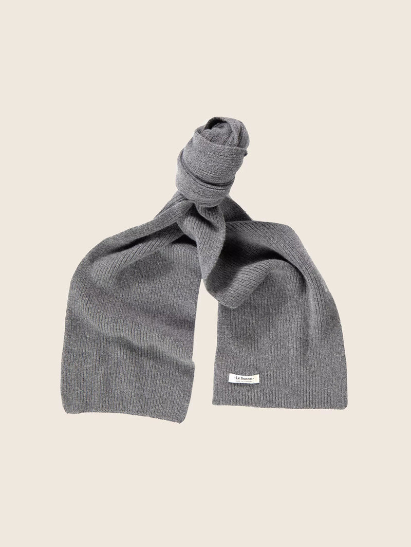 Wool Angora Scarf - Slate Grey-LE BONNET-Over the Rainbow