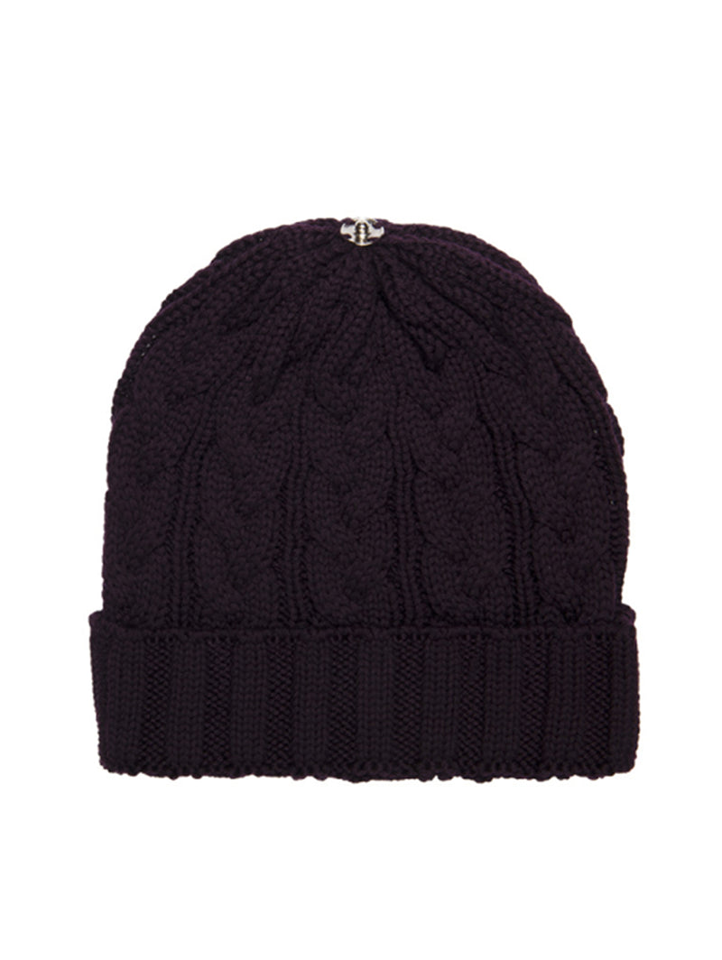 Charlie Cable Knit Hat - Aubergine-Lindo F-Over the Rainbow