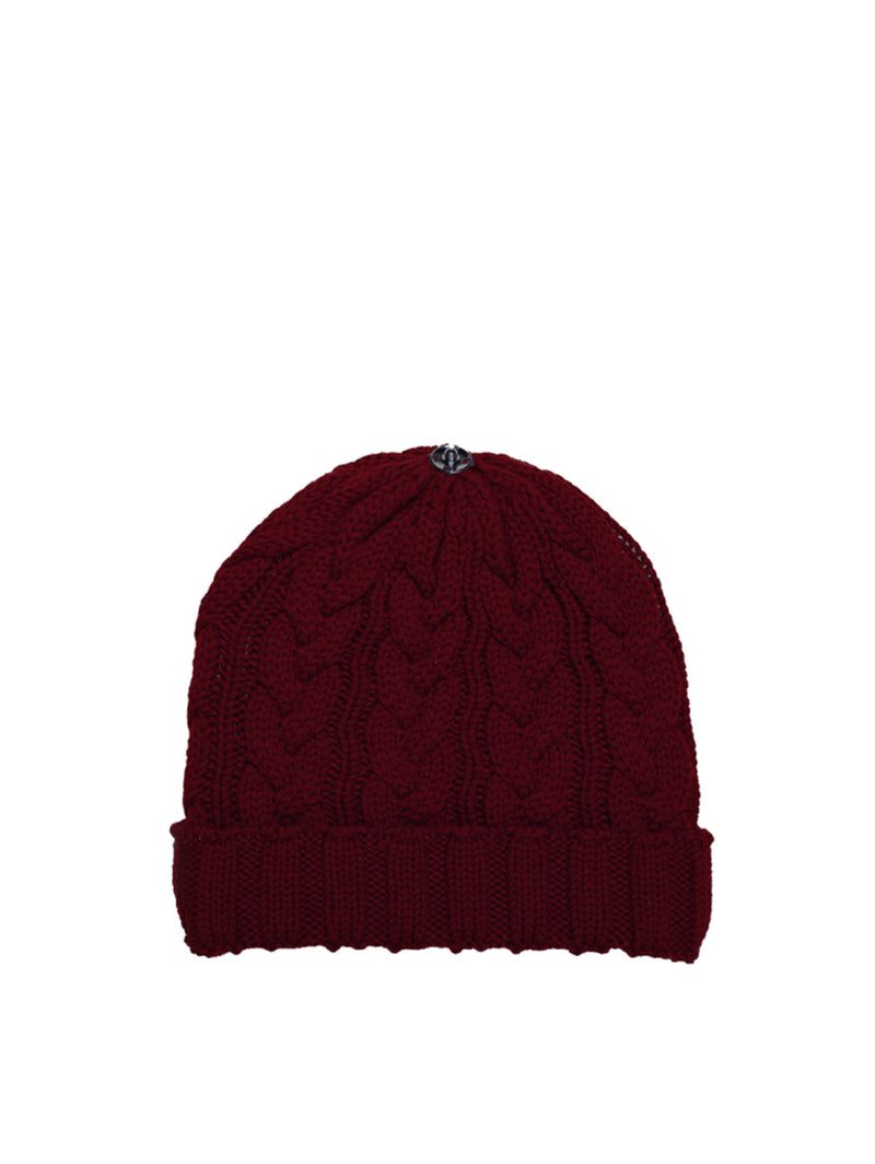 Charlie Cable Knit Hat - Red Velvet-Lindo F-Over the Rainbow