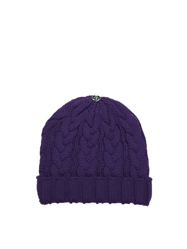 Charlie Cable Knit Hat - Ultra Violet-Lindo F-Over the Rainbow