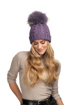 Charlie Cable Knit Hat - Smokey Purple-Lindo F-Over the Rainbow