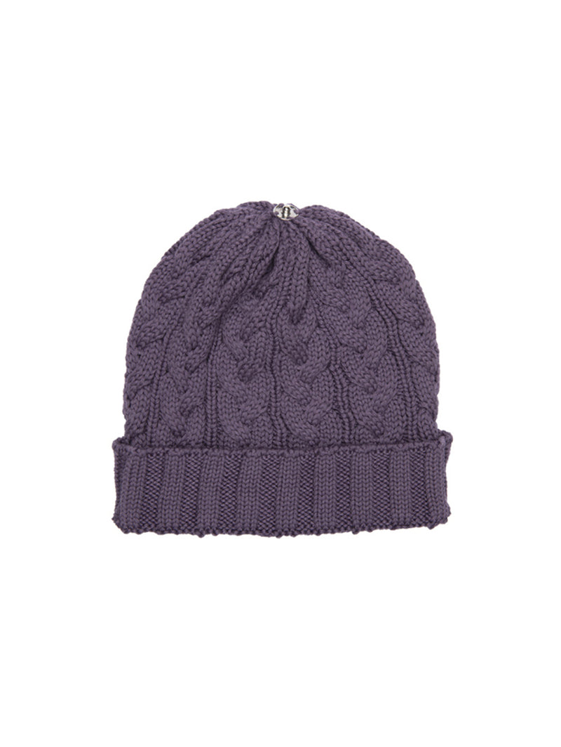 Charlie Cable Knit Hat - Smokey Purple-Lindo F-Over the Rainbow