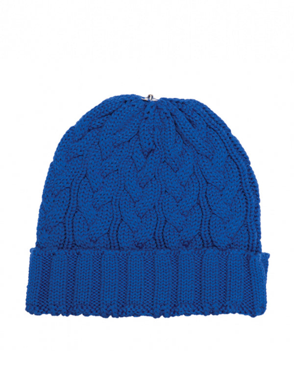 Charlie Cable Knit Hat - Sport Blue-Lindo F-Over the Rainbow