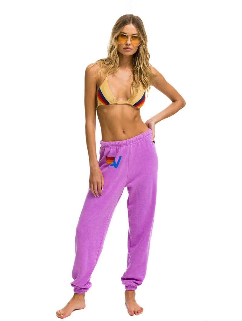 Logo Sweatpant - Neon Purple-AVIATOR NATION-Over the Rainbow