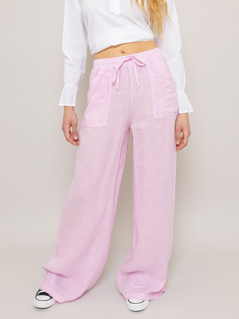 Pocket Linen Pant - Pink Mist-STARK-Over the Rainbow