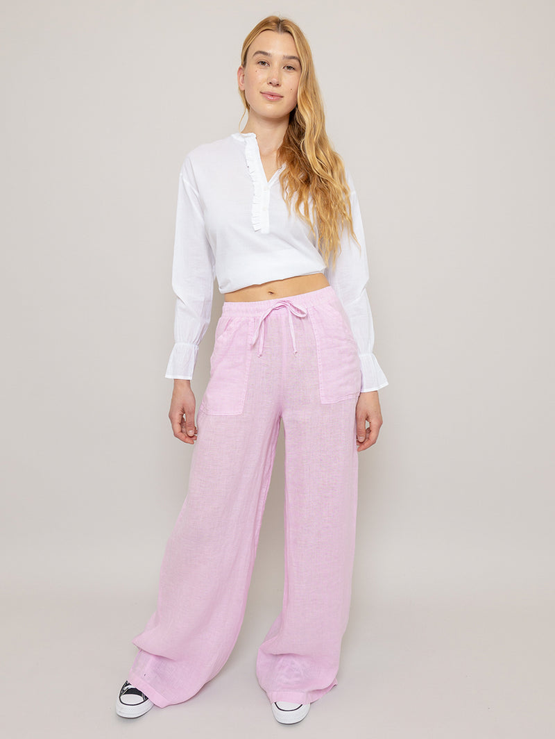 Pocket Linen Pant - Pink Mist-STARK-Over the Rainbow