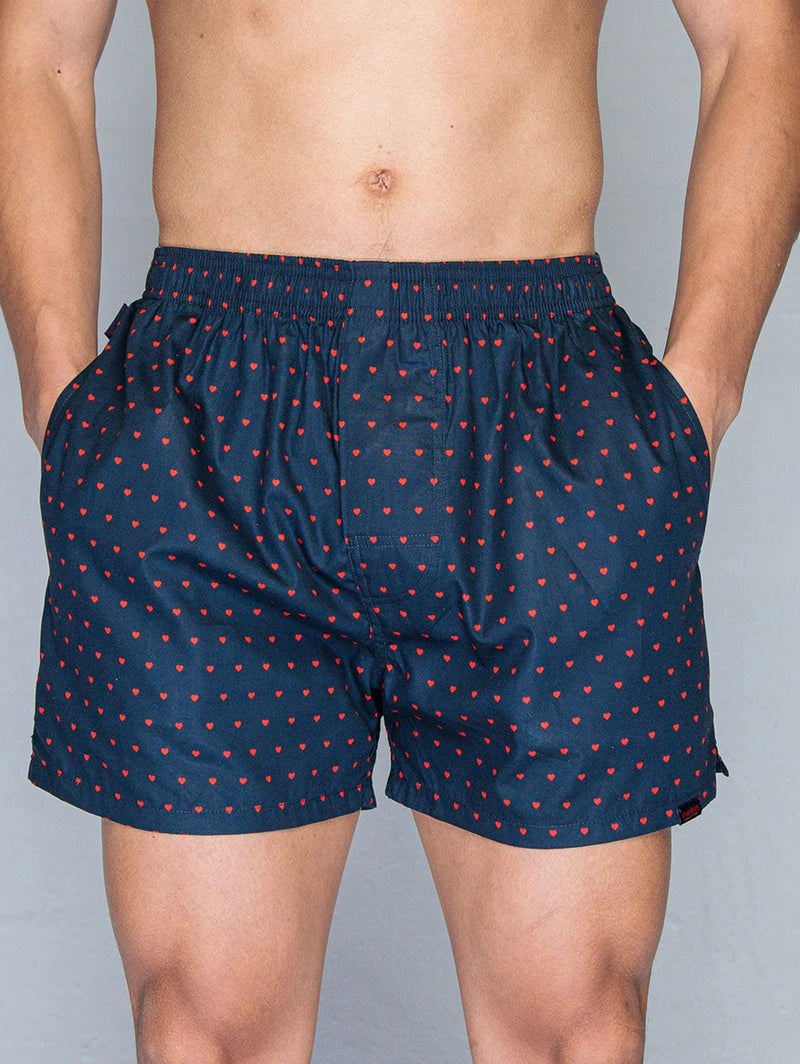 Boxer Shorts - Navy Love-POCKIES-Over the Rainbow