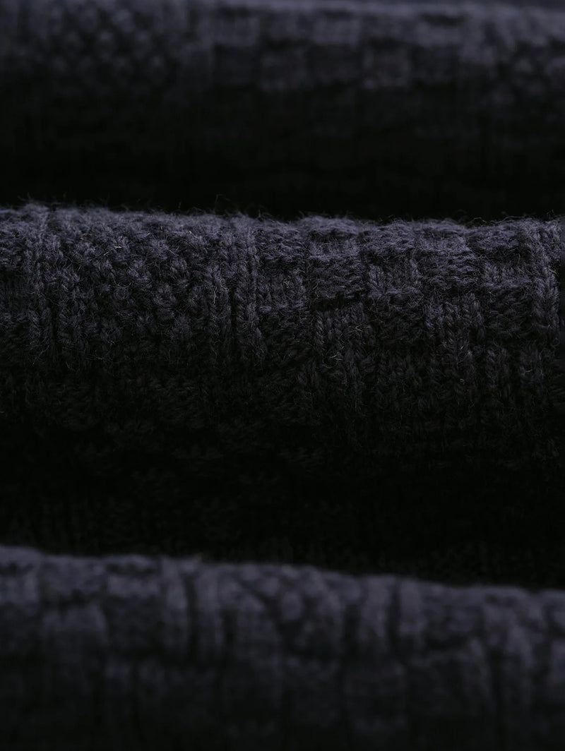 Oban Polo - Navy Textured Knit-Wax London-Over the Rainbow