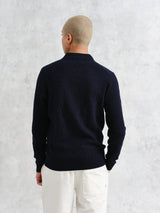 Oban Polo - Navy Textured Knit-Wax London-Over the Rainbow