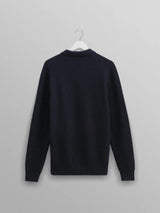 Oban Polo - Navy Textured Knit-Wax London-Over the Rainbow