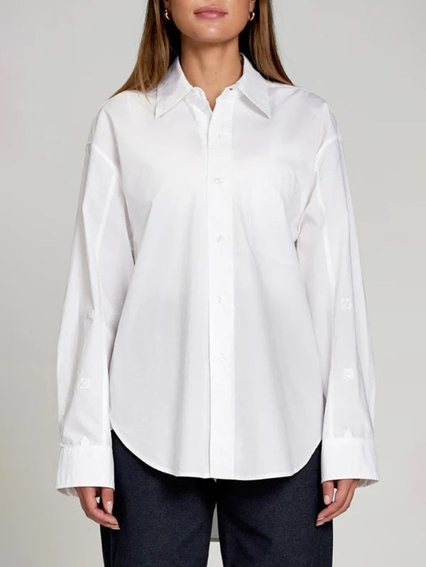 Boyfriend Shirt - White-PURE & SIMPLE-Over the Rainbow