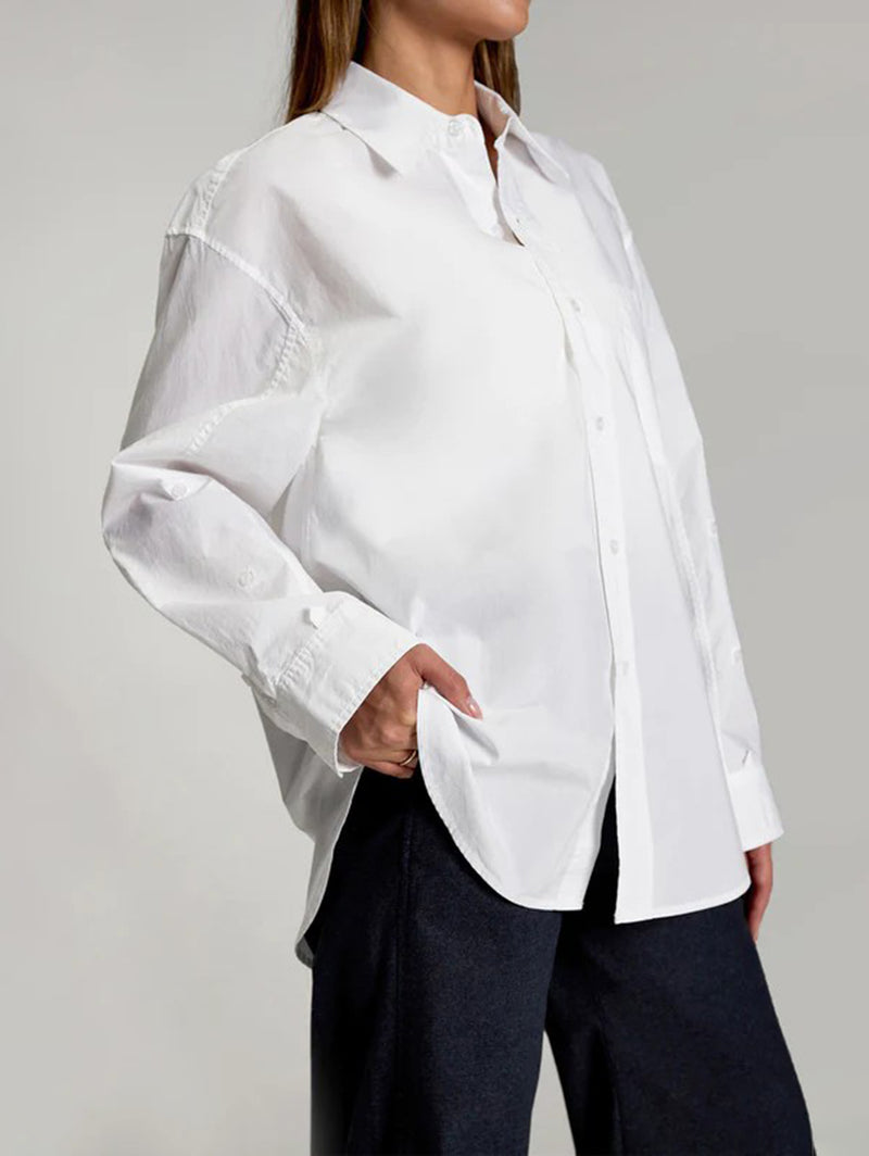 Boyfriend Shirt - White-PURE & SIMPLE-Over the Rainbow