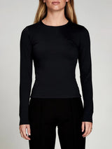 Long Sleeve Body Hug Top - Black-PURE & SIMPLE-Over the Rainbow