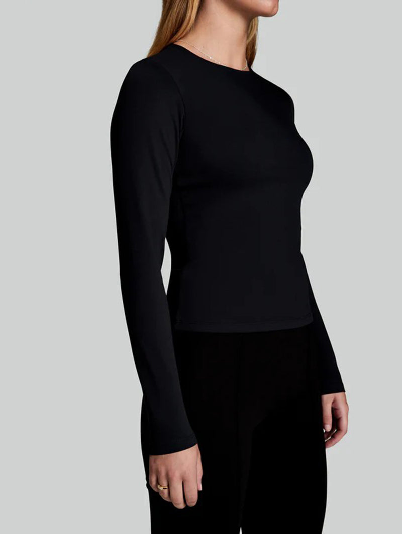 Long Sleeve Body Hug Top - Black-PURE & SIMPLE-Over the Rainbow