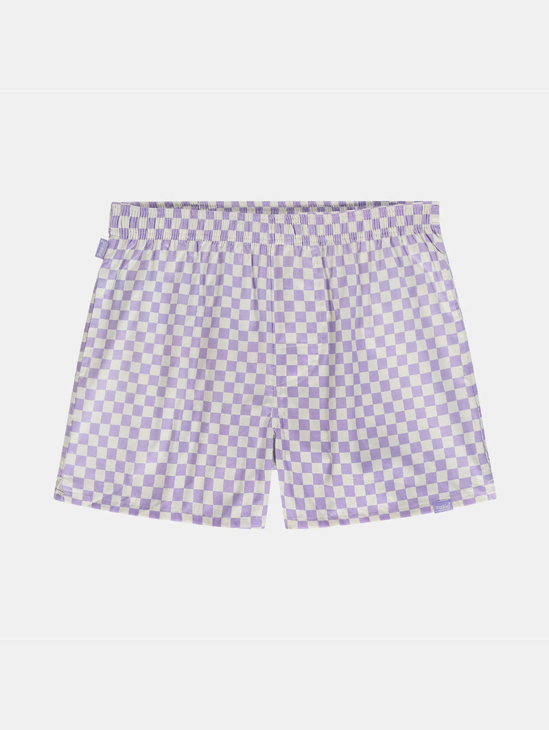 Boxer Shorts - Purple Checkered-POCKIES-Over the Rainbow