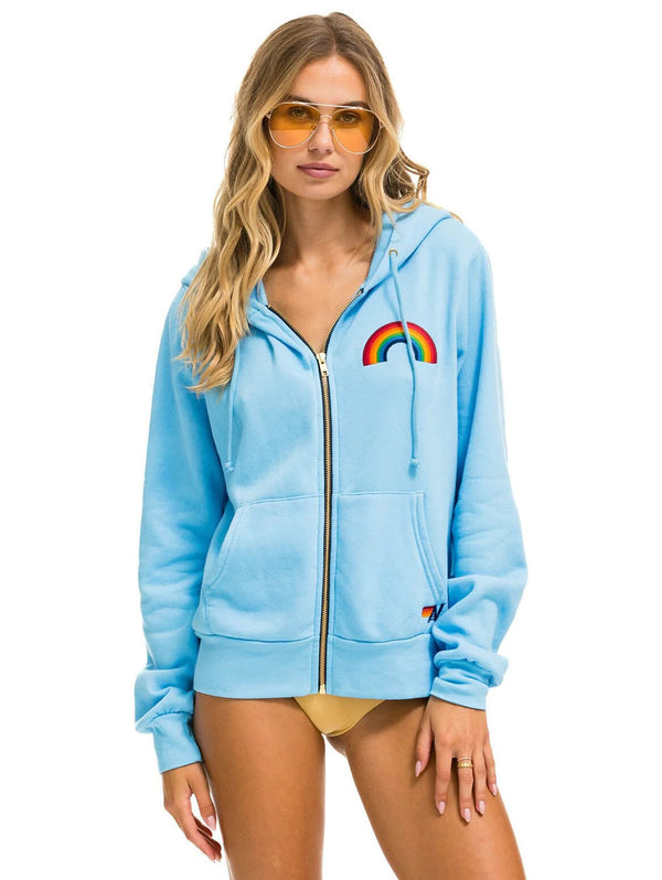 Rainbow Zip Hoodie - Sky-AVIATOR NATION-Over the Rainbow