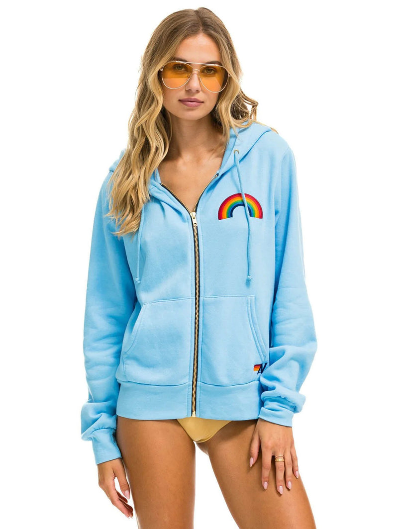 Rainbow Zip Hoodie - Sky-AVIATOR NATION-Over the Rainbow