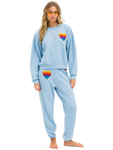 Rainbow Heart Stitch Crew Sweatshirt - Ice-AVIATOR NATION-Over the Rainbow