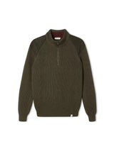 Foxton Zip Neck Sweater - Olive-PEREGRINE-Over the Rainbow