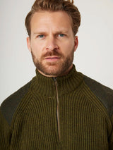 Foxton Zip Neck Sweater - Olive-PEREGRINE-Over the Rainbow