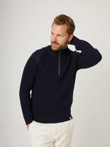 Foxton Zip Neck Sweater - Navy-PEREGRINE-Over the Rainbow