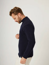 Foxton Zip Neck Sweater - Navy-PEREGRINE-Over the Rainbow