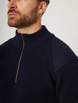 Foxton Zip Neck Sweater - Navy-PEREGRINE-Over the Rainbow