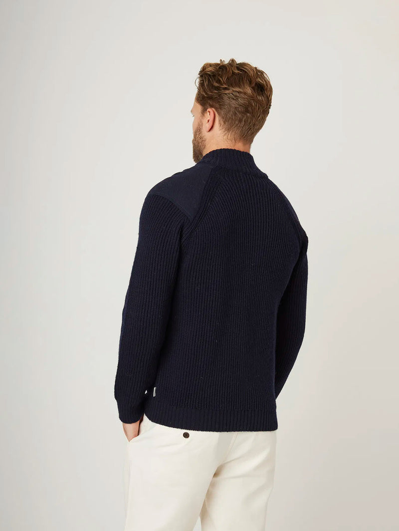 Foxton Zip Neck Sweater - Navy-PEREGRINE-Over the Rainbow