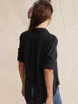 Split Back Button Down Shirt - Black-Bella Dahl-Over the Rainbow