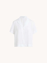 Short Sleeve Flowy Button Down - White-Bella Dahl-Over the Rainbow