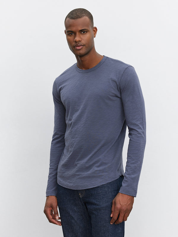 Kai Slub Long Sleeve Crew Tee - Crater-Velvet-Over the Rainbow