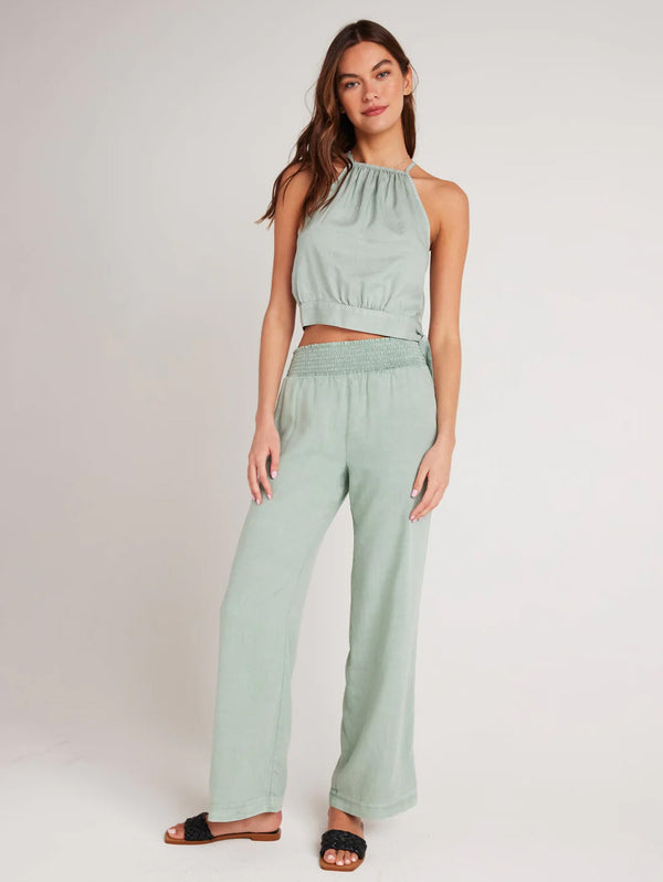 Smocked Waist Wide Leg Pant - Oasis Green-Bella Dahl-Over the Rainbow