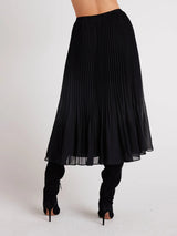 Sunburst Pleated Midi Skirt - Black-Bella Dahl-Over the Rainbow