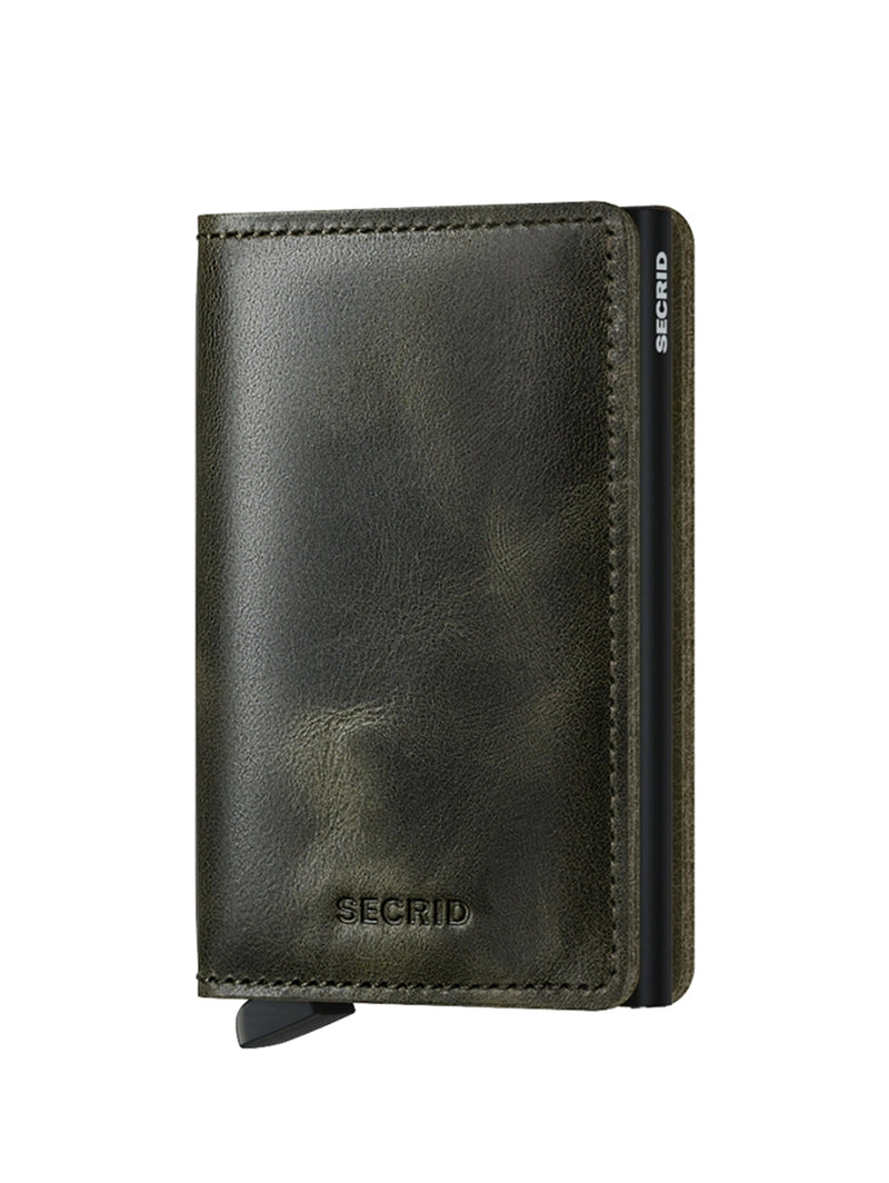 Slimwallet - Vintage Olive Black-SECRID WALLET-Over the Rainbow