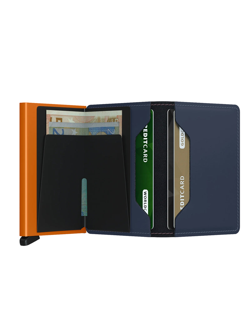 Slimwallet - Matte Night Blue & Orange-SECRID WALLET-Over the Rainbow