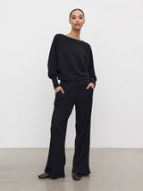 Colleen Rib Pant - Black-Velvet-Over the Rainbow