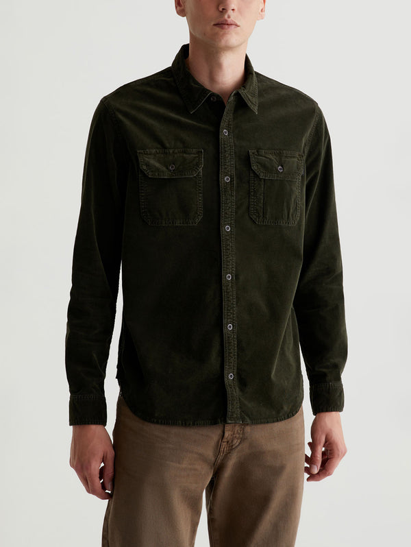 Aiden Utility Corduroy Shirt - Sulfur Dried Cedar-AG Jeans-Over the Rainbow